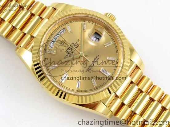 1225 WrinkleFree DayDate 40 228238 ARF 904L Steel YG Crystal Diamonds Bezel on President Bracelet VR 1550